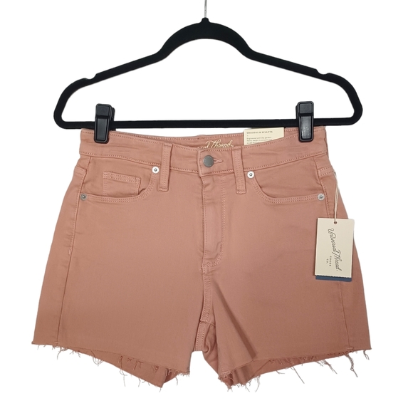 UNIVERSAL THREAD Vintage Rose Pink Raw Hem Stretchy Denim Shorts 4/27 NWT - Picture 1 of 9